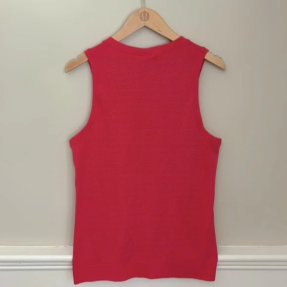 Lululemon Breeze By Ventilated Muscle Tank Sz 6 Red Pink - Picture 4 of 5